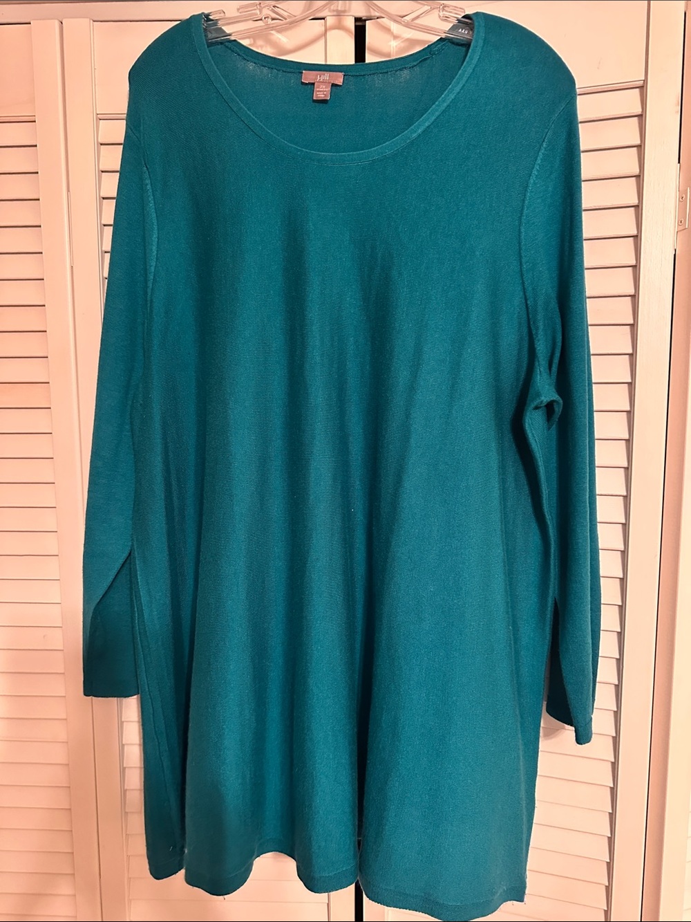 J. Jill Teal Long-Sleeve Swing Tunic or Dress, 2X, NWOT